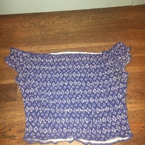 Smocked off the shoulder crop top